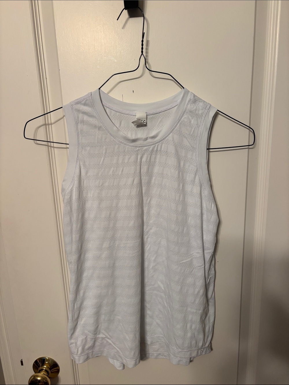 DSG White Textured Sleeveless Tank Top